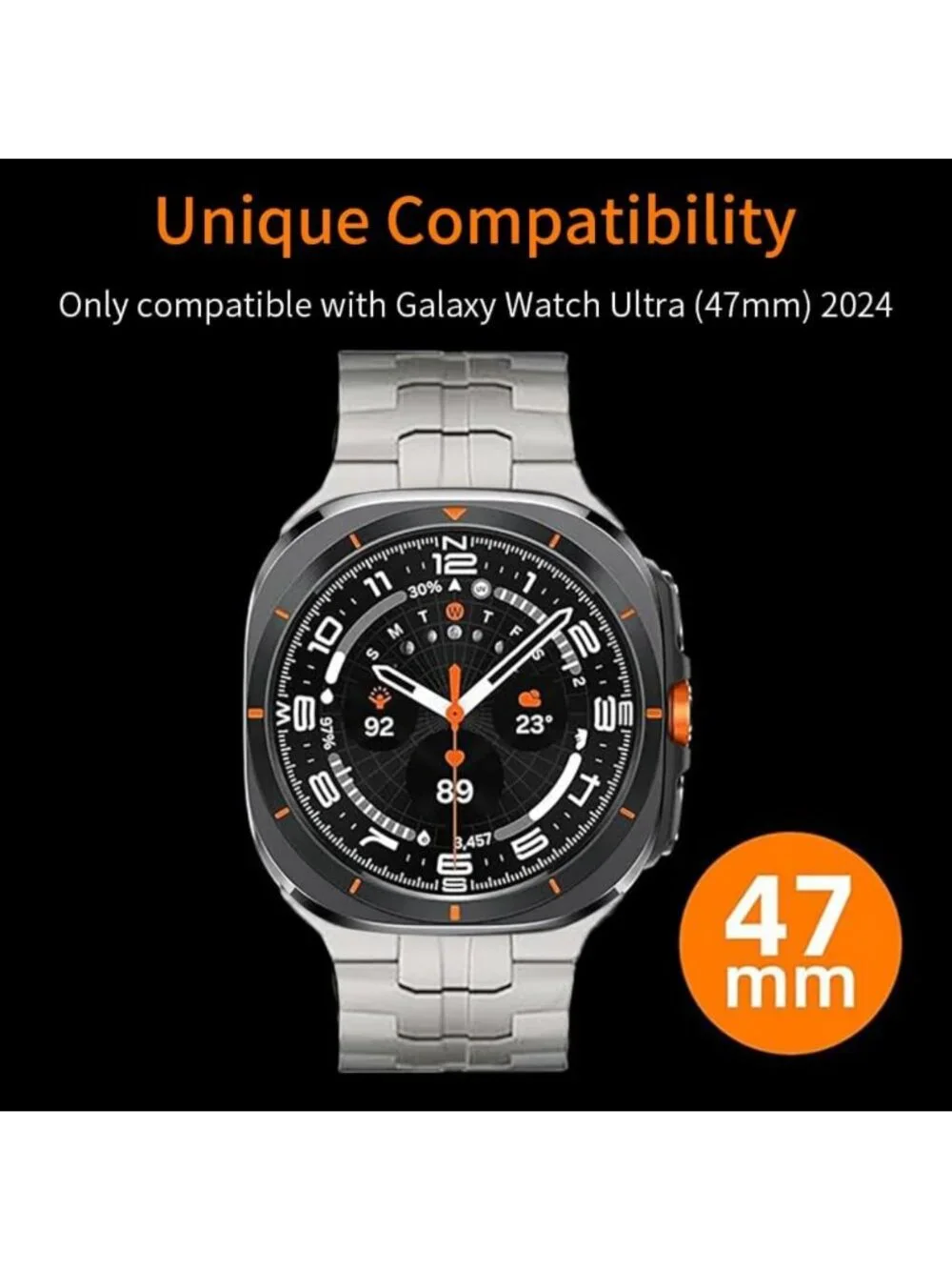 Metal Titanium Band for Galaxy Watch Ultra 47mm - No Gap Replacement Strap